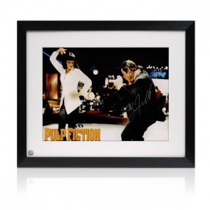 John Travolta Pulp Fiction Signed Poster: The Twist. Framed
