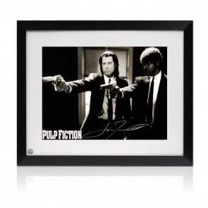 John Travolta Signed Pulp Fiction Poster: This Was Divine Intervention. Framed