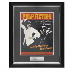John Travolta Signed Pulp Fiction Film Poster: The Twist Contest. Deluxe Frame