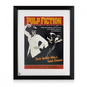 John Travolta Signed Pulp Fiction Film Poster: The Twist Contest. Framed