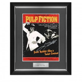 John Travolta Signed Pulp Fiction Poster: The Twist Contest. Deluxe Frame