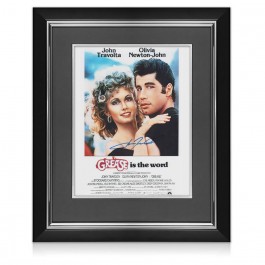 John Travolta Signed Grease Film Poster. Deluxe Frame