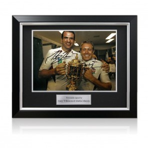 Jonny Wilkinson And Martin Johnson Signed 2003 Rugby World Cup Photo