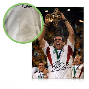 Martin Johnson Signed England Rugby Photo: World Cup Winner. Damaged A
