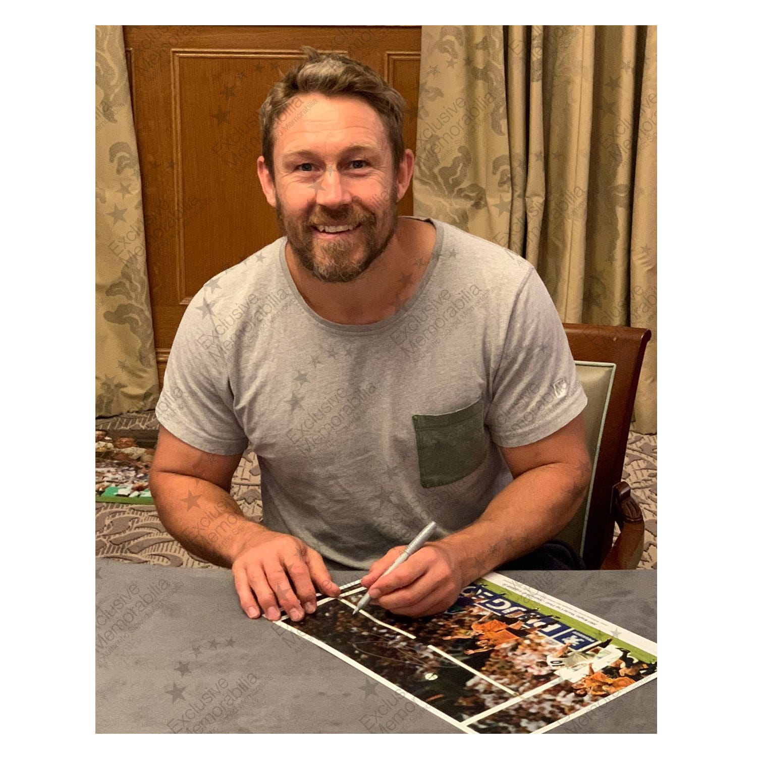 Jonny Wilkinson Signed England Rugby Photo: The Drop-Kick (With Text). Damaged A