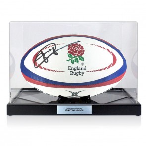 Jonny Wilkinson Signed England Rugby Ball. Display Case With Plaque