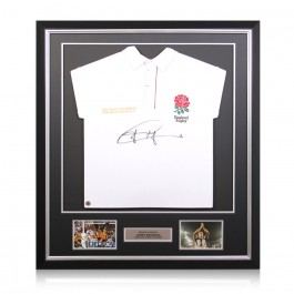 Jonny Wilkinson Signed England Rugby Shirt. Deluxe Frame