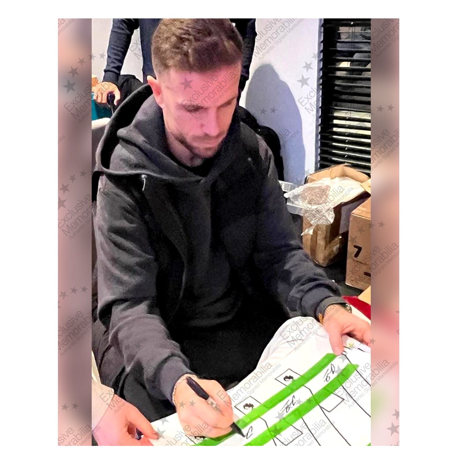 Jordan Henderson Signed Liverpool 2019-20 Home Football Shirt. Standard Frame