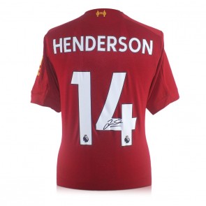 Jordan Henderson Signed Liverpool 2019-20 Football Shirt. Icon Frame
