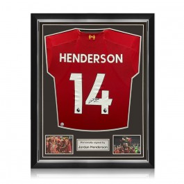 Jordan Henderson Signed Liverpool 2019-20 Football Shirt. Superior Frame