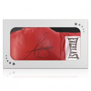 Anthony Joshua Signed Red Boxing Glove. In Gift Box