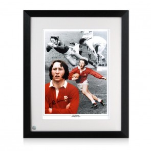 JPR Williams Signed Wales Rugby Photograph. Framed