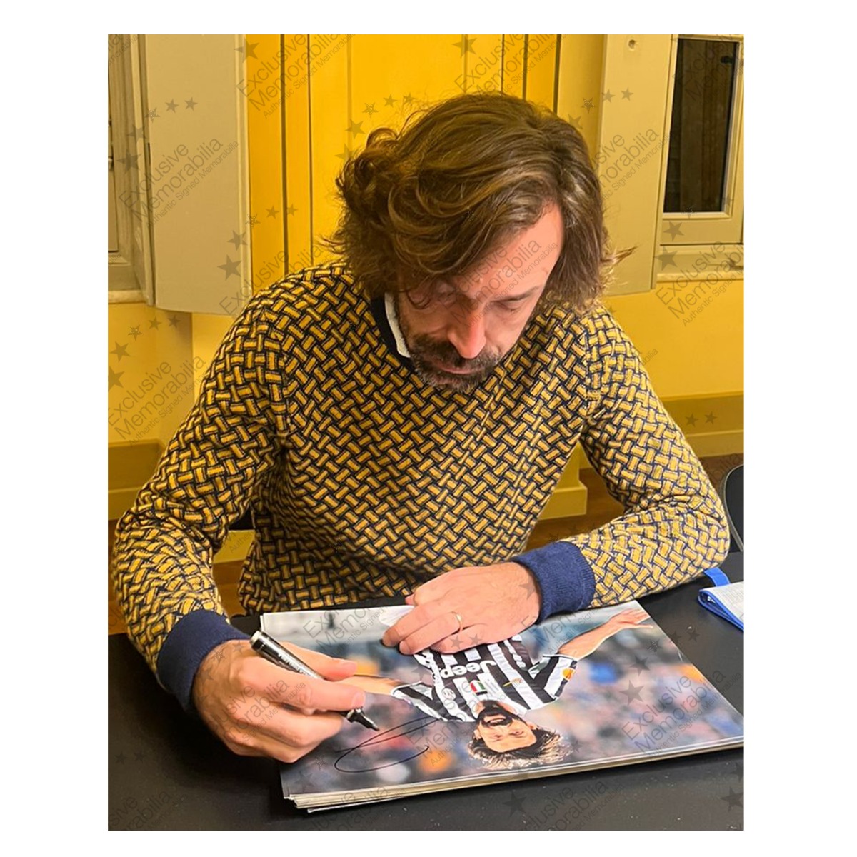 Andrea Pirlo Signed Juventus Football Photo. Framed