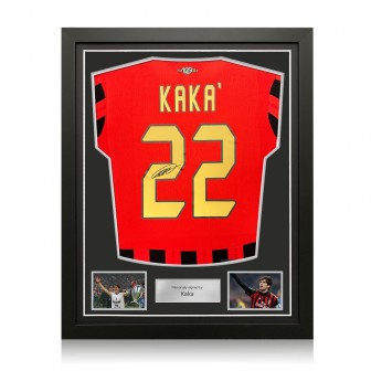Kaka Signed AC Milan 2024-25 Home Football Shirt. Standard Frame