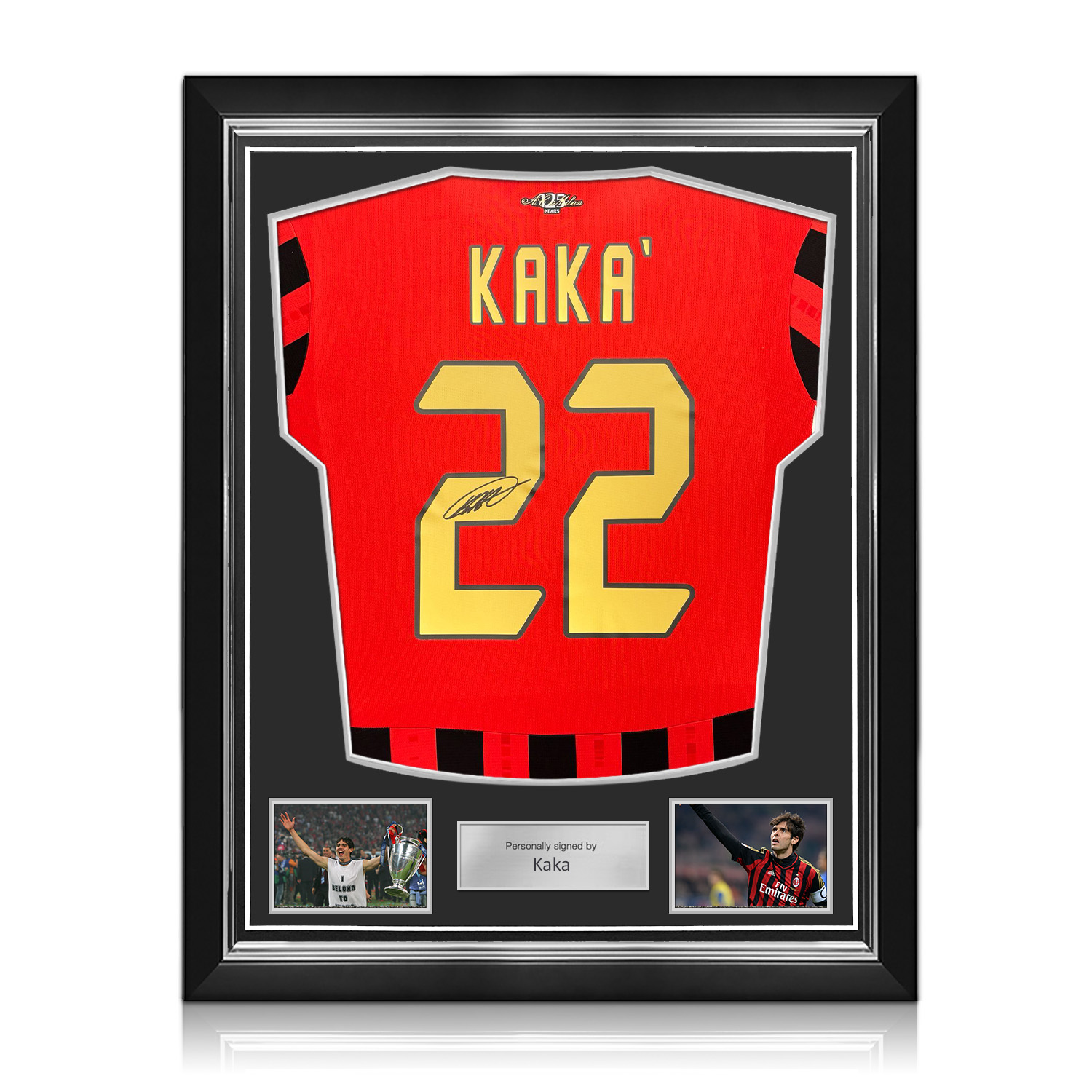 Kaka Signed AC Milan 2024-25 Home Football Shirt. Superior Frame