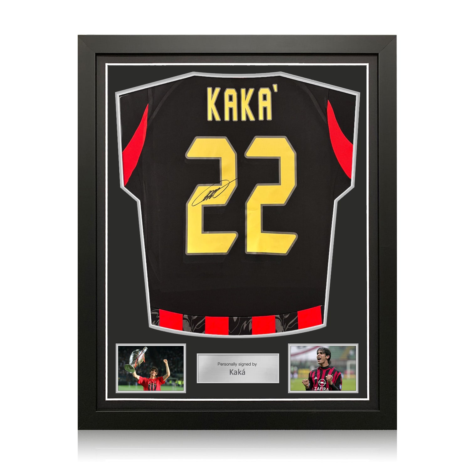 Kaka Signed AC Milan 2025-26 Home Football Shirt. Standard Frame