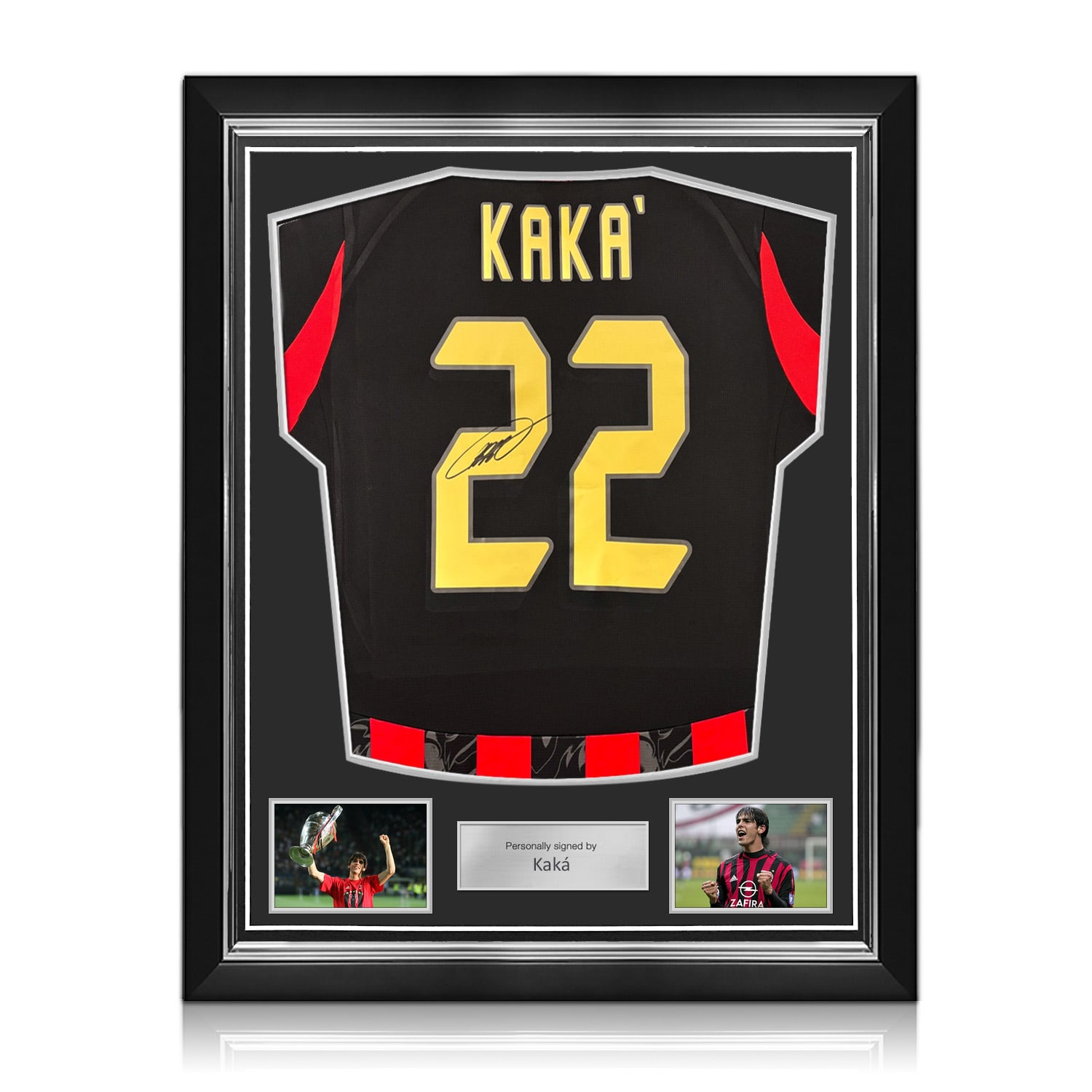 Kaka Signed AC Milan 2025-26 Home Football Shirt. Superior Frame
