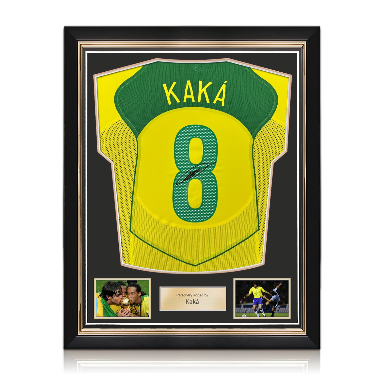 Kaka Signed Brazil 2004-06 Home Football Shirt. Superior Frame