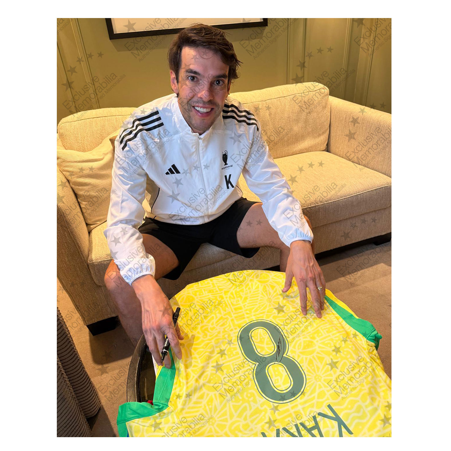 Kaka Signed Brazil 2024 Home Football Shirt. Superior Frame
