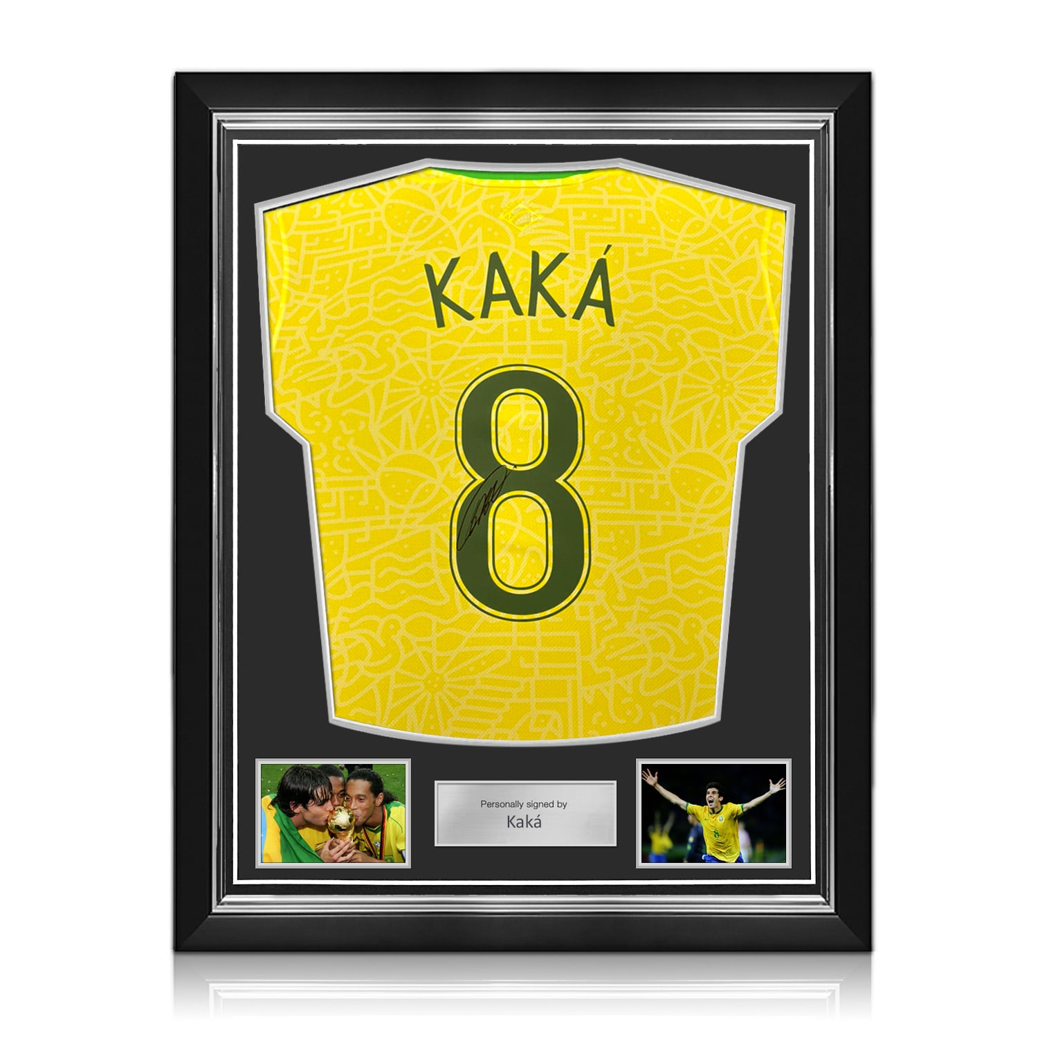 Kaka Signed Brazil 2024 Home Football Shirt. Superior Frame