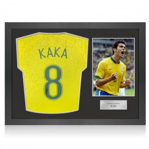 Kaka Signed Brazil 2022-23 Football Shirt. Icon Frame