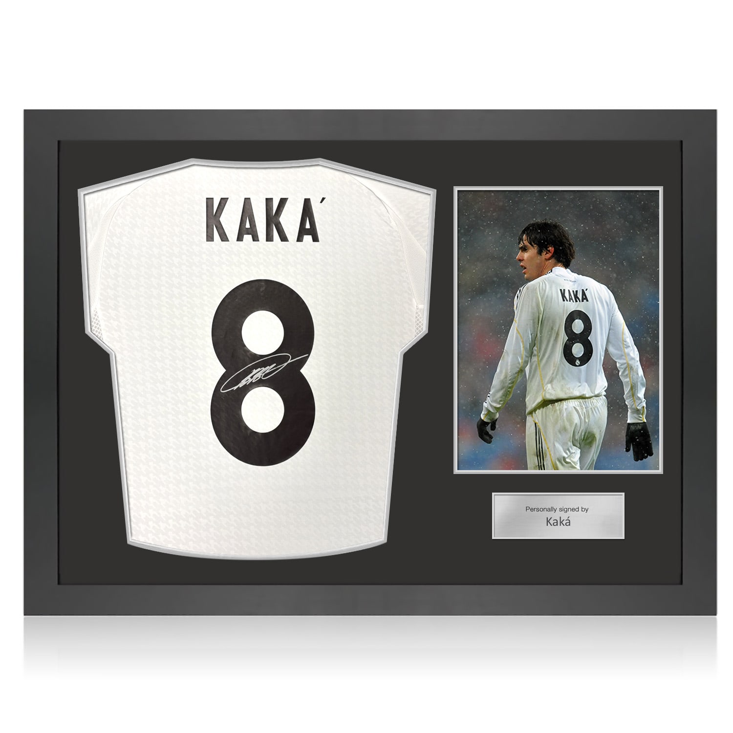 Kaka Signed Real Madrid 2024-25 Home Football Shirt. Icon Frame