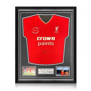Kenny Dalglish Signed Liverpool 1986 Shirt. Superior Frame