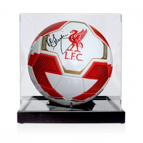 Kenny Dalglish Signed Liverpool Football. Display Case