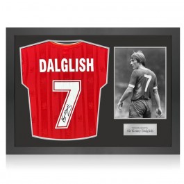 Kenny Dalglish Back Signed Liverpool 1985-86 Football Shirt. Icon Frame