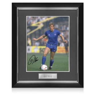 Kerry Dixon Signed Chelsea Photo: Vs Watford. Deluxe Frame
