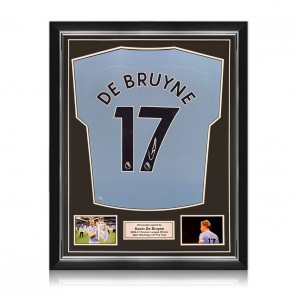 Kevin De Bruyne Signed Manchester City 2020-21 Football Shirt. Superior Frame