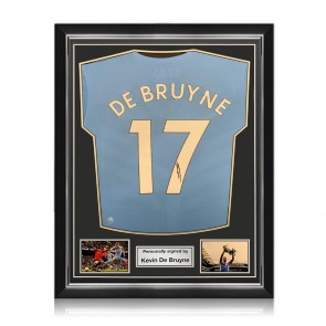 Kevin De Bruyne Signed Manchester City 2021-22 Player Issue Football Shirt. Superior Frame