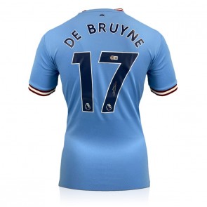 Kevin De Bruyne Signed Manchester City 2022-23 Football Shirt (PL Print)