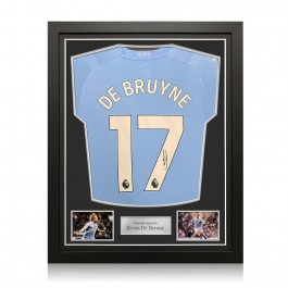 Kevin De Bruyne Signed Manchester City 2023-24 Football Shirt. Standard Frame