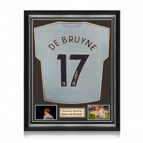 Kevin De Bruyne Signed Manchester City 2020-21 Football Shirt. Superior Frame