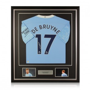 Kevin De Bruyne Signed Manchester City Shirt. 2020-21. Deluxe Frame