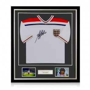 Kevin Keegan Signed 1982 England Shirt. Deluxe Frame