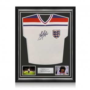 Kevin Keegan Front Signed England 1982 Football Shirt. Superior Frame