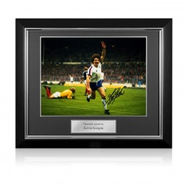 Kevin Keegan Signed England Football Photo. Deluxe Frame 