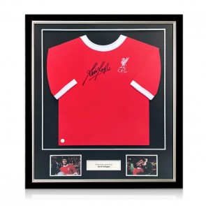 Kevin Keegan Signed 1973 Liverpool Shirt. Deluxe Frame