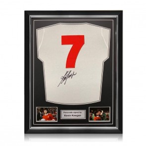 Kevin Keegan Signed Liverpool 1973 Away Football Shirt. Number 7. Superior Frame