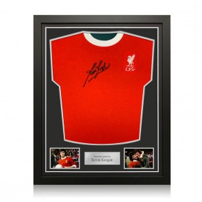Kevin Keegan Front Signed Liverpool 1973 Football Shirt. Standard Frame