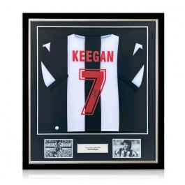 Kevin Keegan Signed Newcastle United 1984 Football Shirt. Deluxe Frame