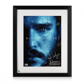 Kit Harington Signed Game Of Thrones Poster: Jon Snow. Framed