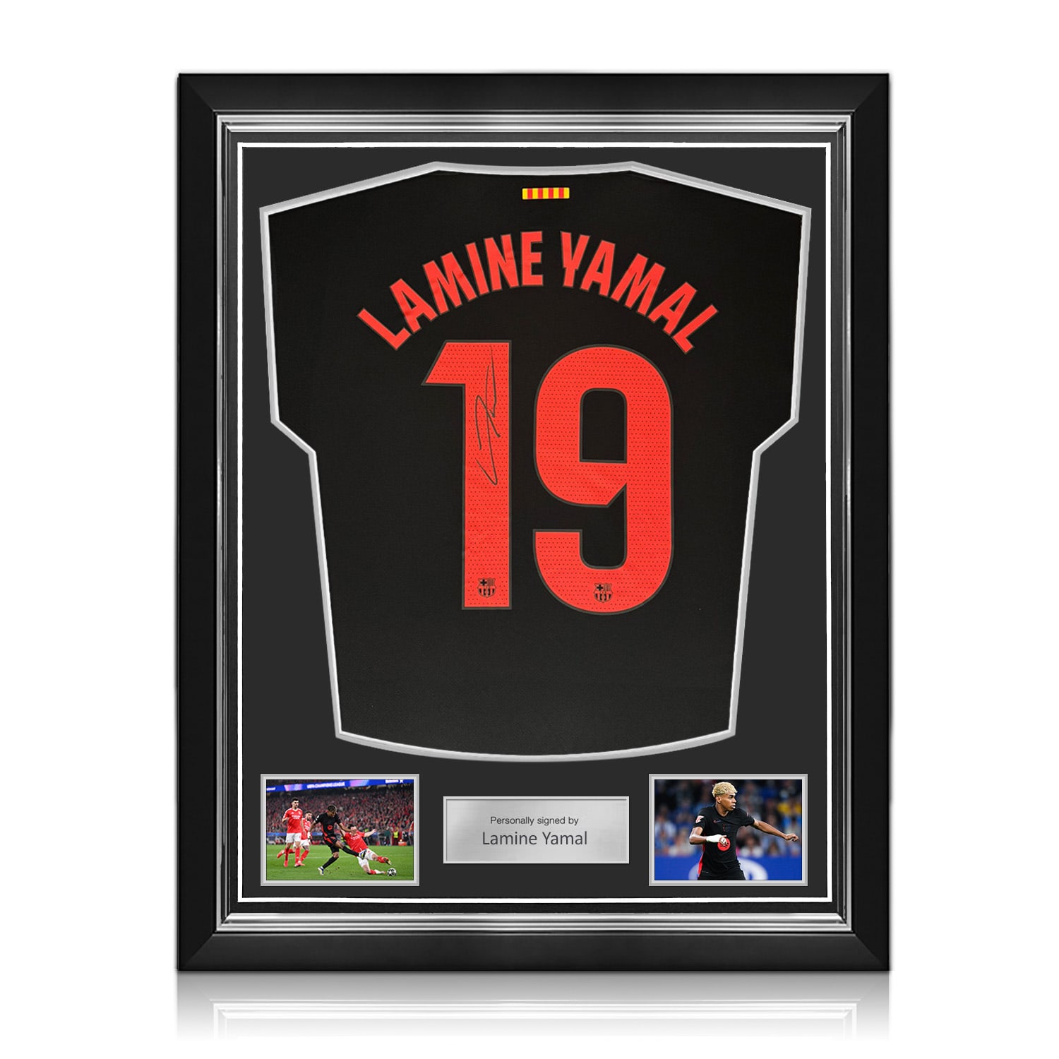 Lamine Yamal Signed 2024-25 Barcelona Away Football Shirt. Superior Frame