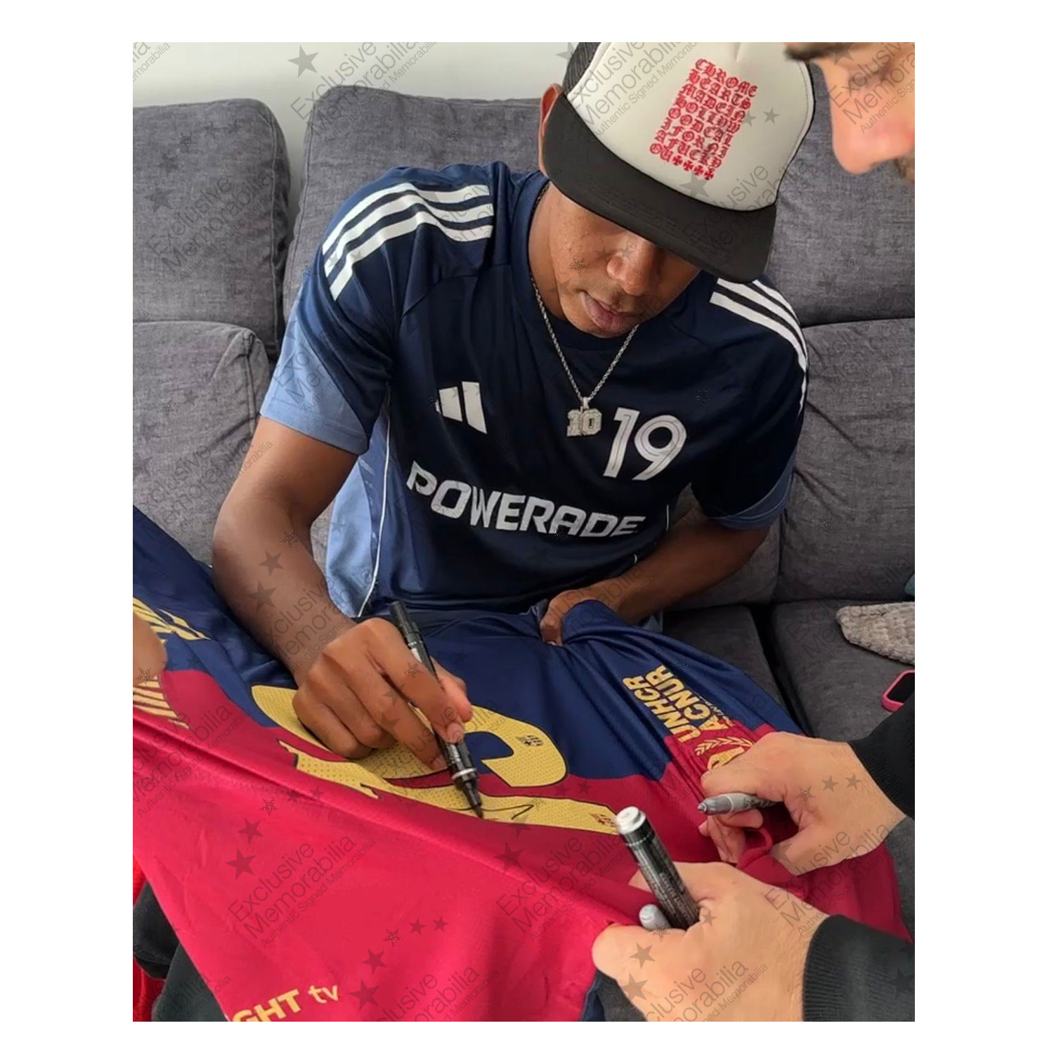 Lamine Yamal Signed 2024-25 Barcelona Home Football Shirt. Standard Frame