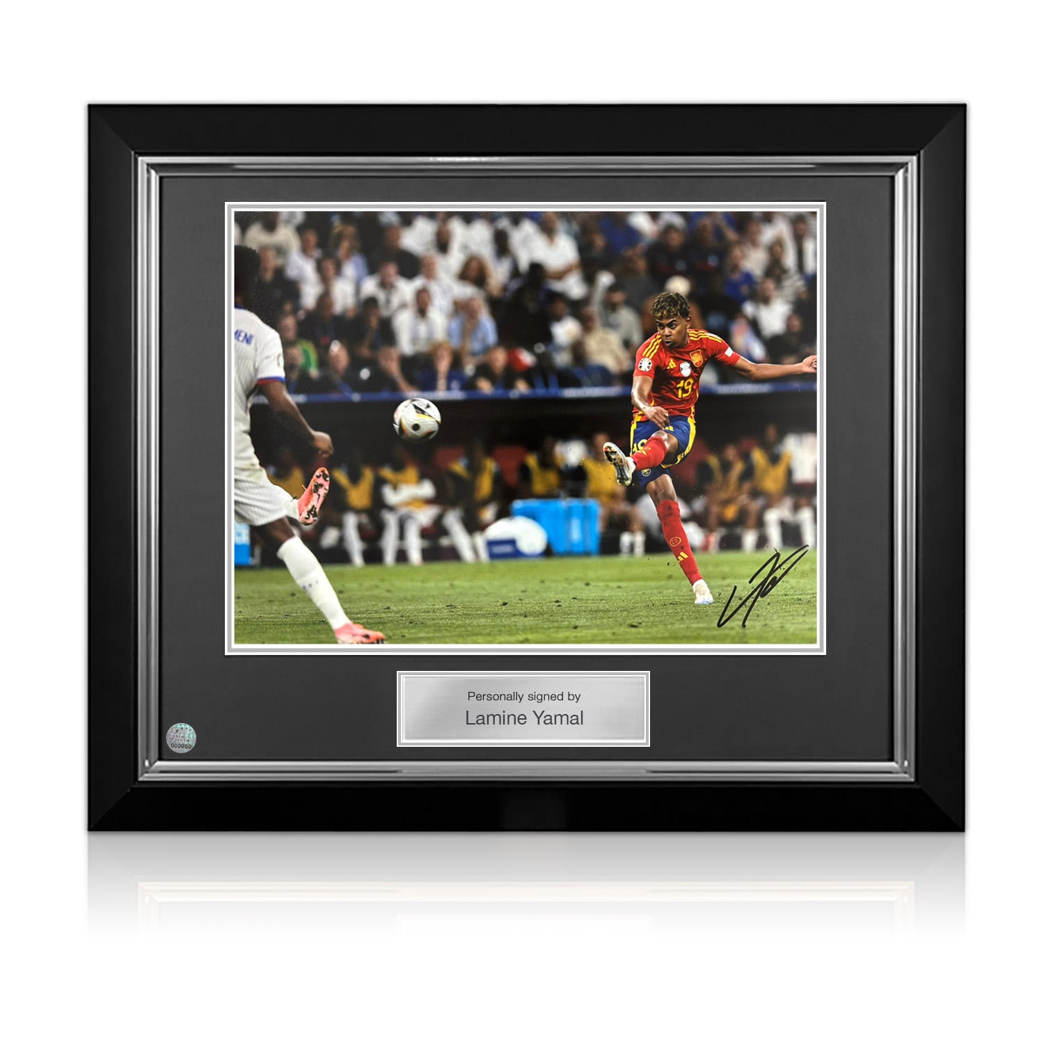 Lamine Yamal Signed Spain Football Photo: EURO Semi-Final. Deluxe Frame