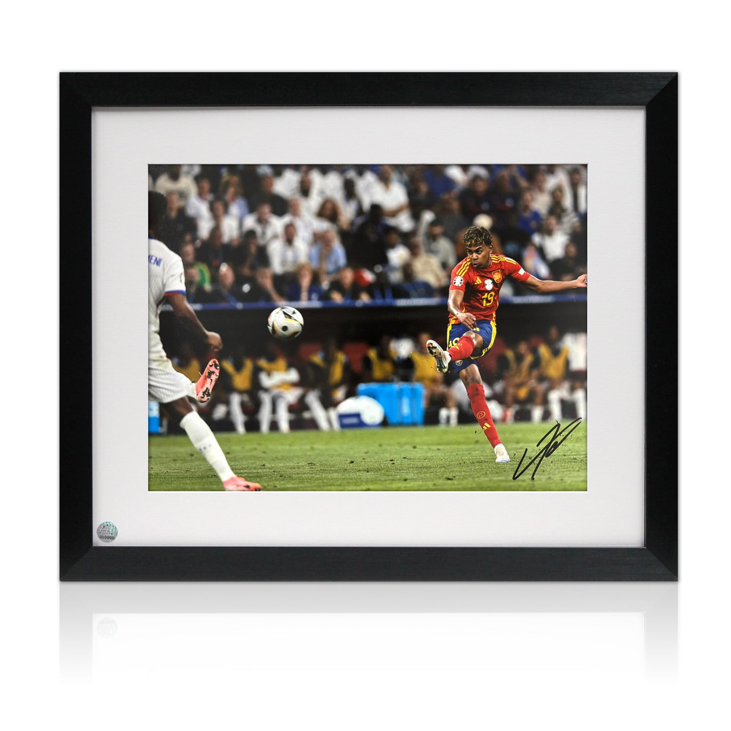 Lamine Yamal Signed Spain Football Photo: EURO Semi-Final. Framed