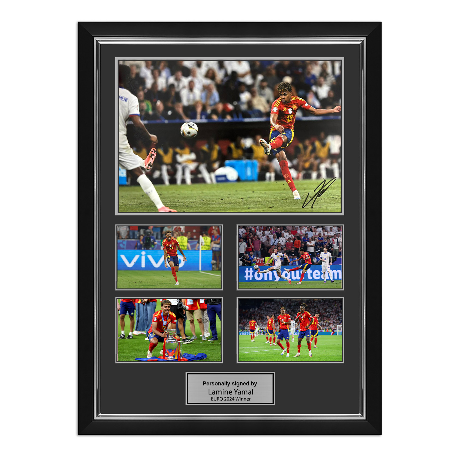 Lamine Yamal Signed Spain EURO 2024 Photo Presentation. Deluxe Silver