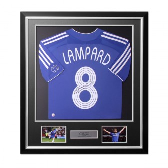 Frank Lampard Signed Chelsea 2006-08 Football Shirt. Deluxe Frame